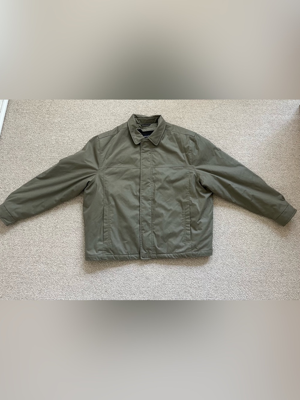Dockers Stain Defender Men’s Olive Jacket XXL Lightweight Zip Snap Coat